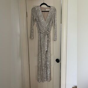 Eliza J Silver Sequin Romper